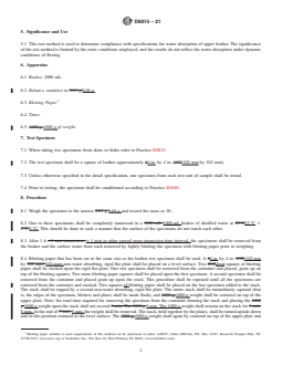 ASTM D6015-21 REDLINE ASTM D6015-21 - Standard Test Method for Static Water Absorption of Leather - Page 2 preview