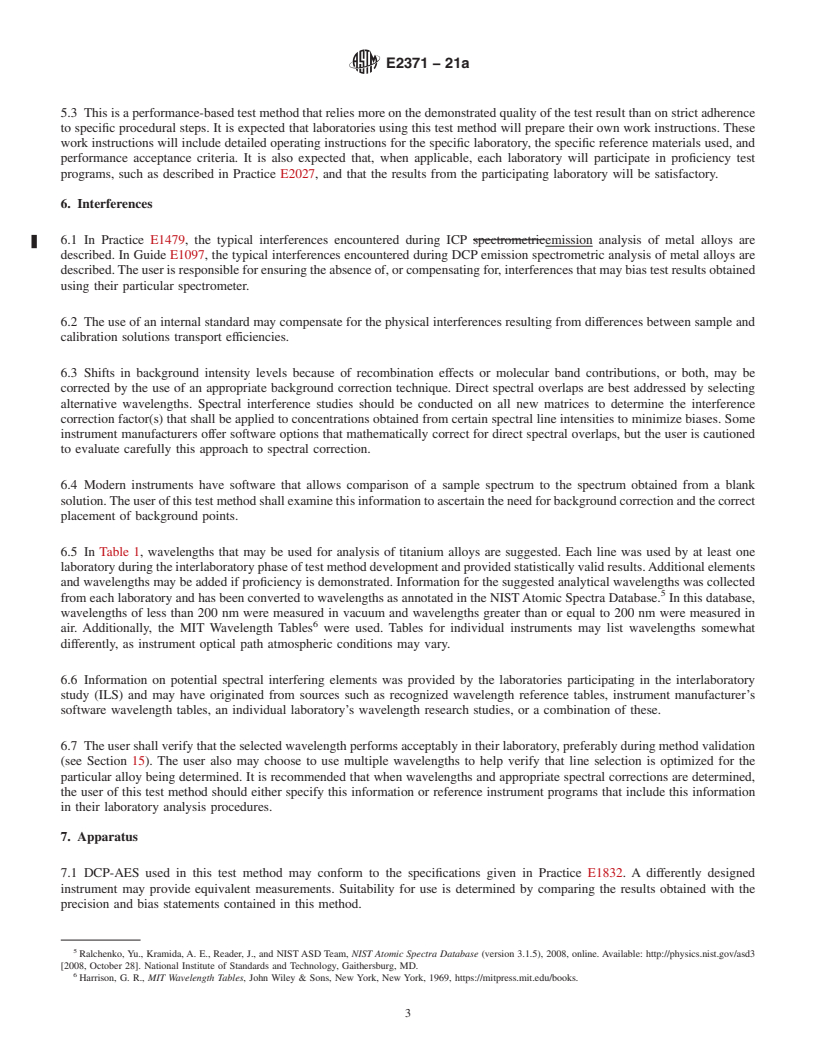 REDLINE ASTM E2371-21a - Standard Test Method for  Analysis of Titanium and Titanium Alloys by Direct Current  Plasma and Inductively Coupled Plasma Atomic Emission Spectrometry  (Performance-Based Test Methodology)