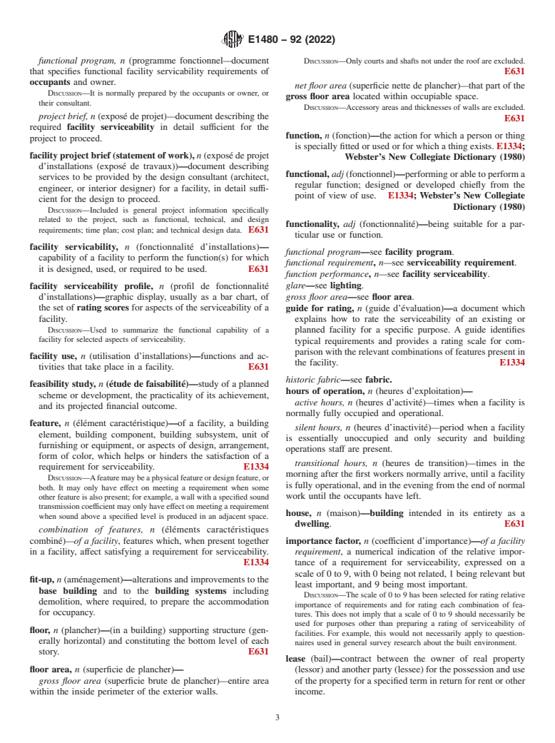 ASTM E1480-92(2022) - Standard Terminology of Facility Management (Building-Related)