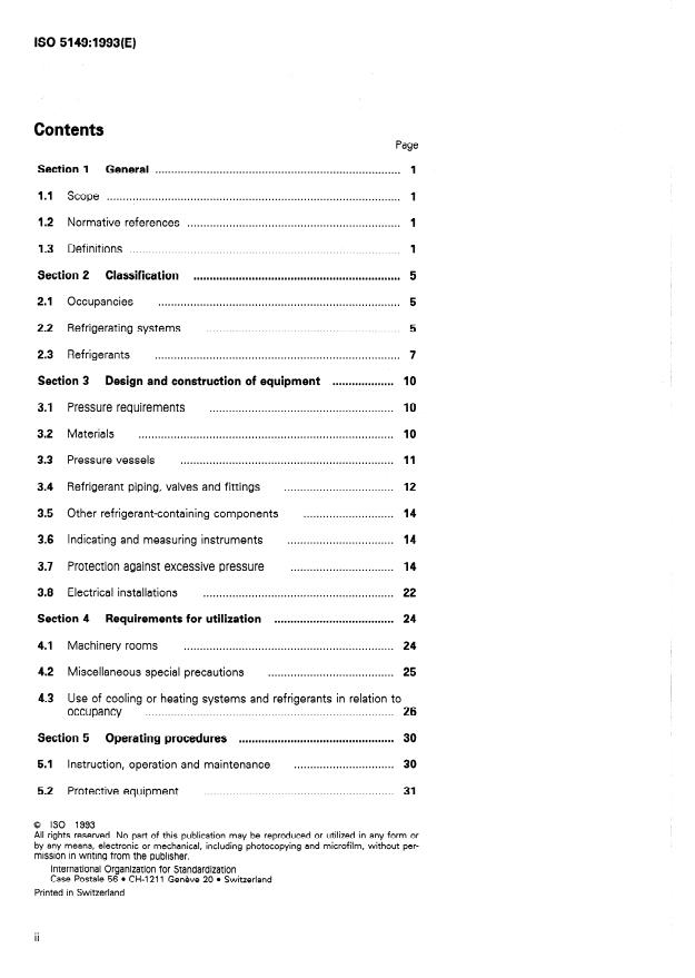 ISO 5149:1993 ISO 5149:1993 - Mechanical refrigerating systems used for cooling and heating -- Safety requirements - Page 2 preview