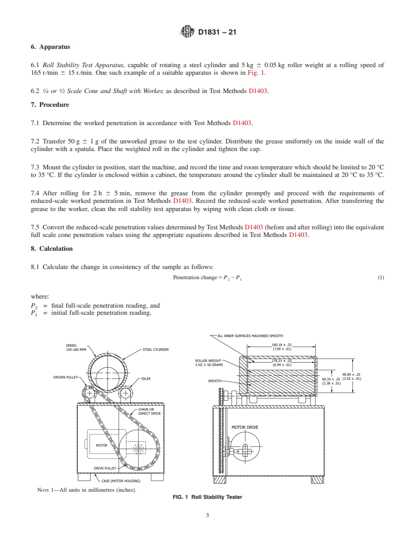 REDLINE ASTM D1831-21 - Standard Test Method for  Roll Stability of Lubricating Grease