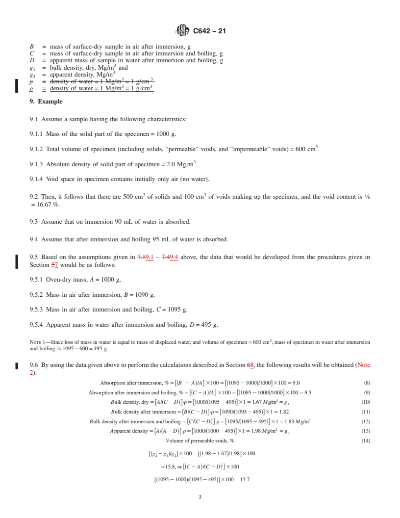 REDLINE ASTM C642-21 - Standard Test Method for  Density, Absorption, and Voids in Hardened Concrete