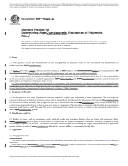 ASTM G29-21 REDLINE ASTM G29-21 - Standard Practice for Determining Cyanobacterial Resistance of Polymeric Films - Page 1 preview