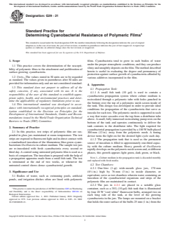 ASTM G29-21 ASTM G29-21 - Standard Practice for Determining Cyanobacterial Resistance of Polymeric Films - Page 1 preview