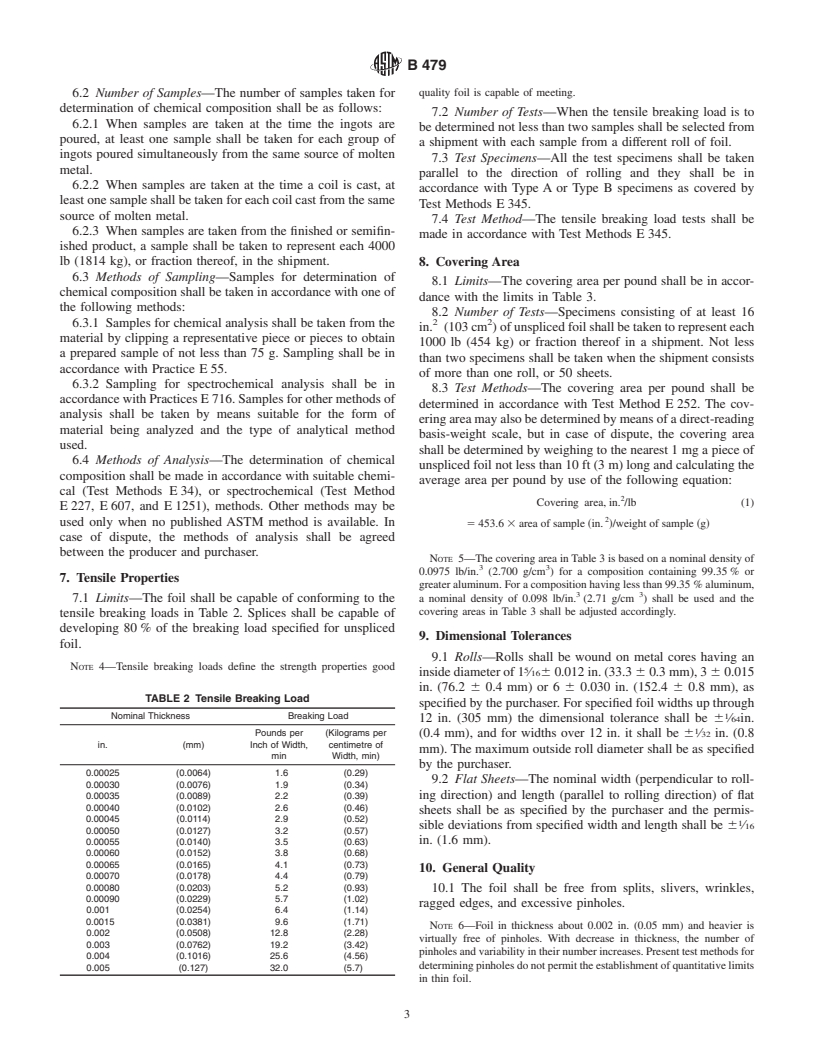 ASTM B479-00 - Standard Specification for Annealed Aluminum and Aluminum-Alloy Foil for Flexible Barrier, Food Contact, and Other Applications