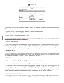 ASTM D6584-21 REDLINE ASTM D6584-21 - Standard Test Method for Determination of Total Monoglycerides, Total Diglycerides, Total Triglycerides, and Free and Total Glycerin in B-100 Biodiesel Methyl Esters by Gas Chromatography - Page 2 preview