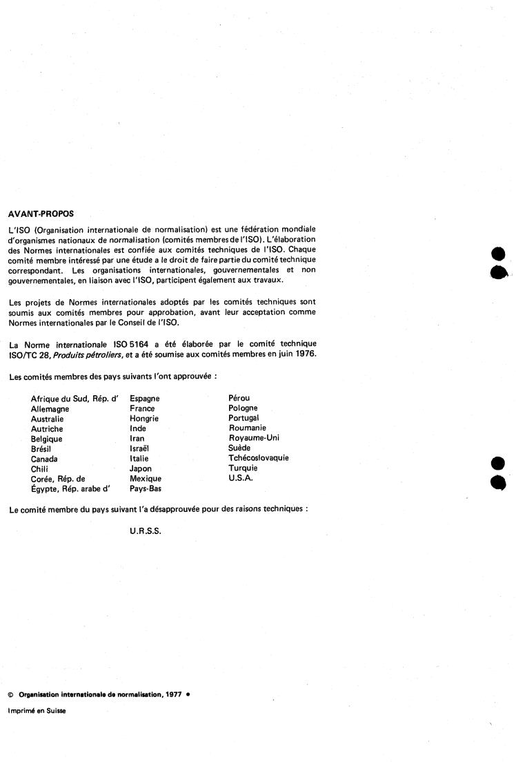 ISO 5164:1977 ISO 5164:1977 - Motor fuels — Determination of knock characteristics — Research method
Released:6/1/1977 - Page 2 preview