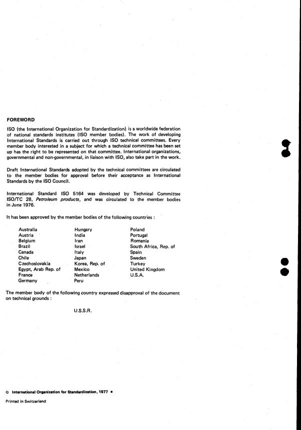 ISO 5164:1977 ISO 5164:1977 - Motor fuels -- Determination of knock characteristics -- Research method - Page 2 preview