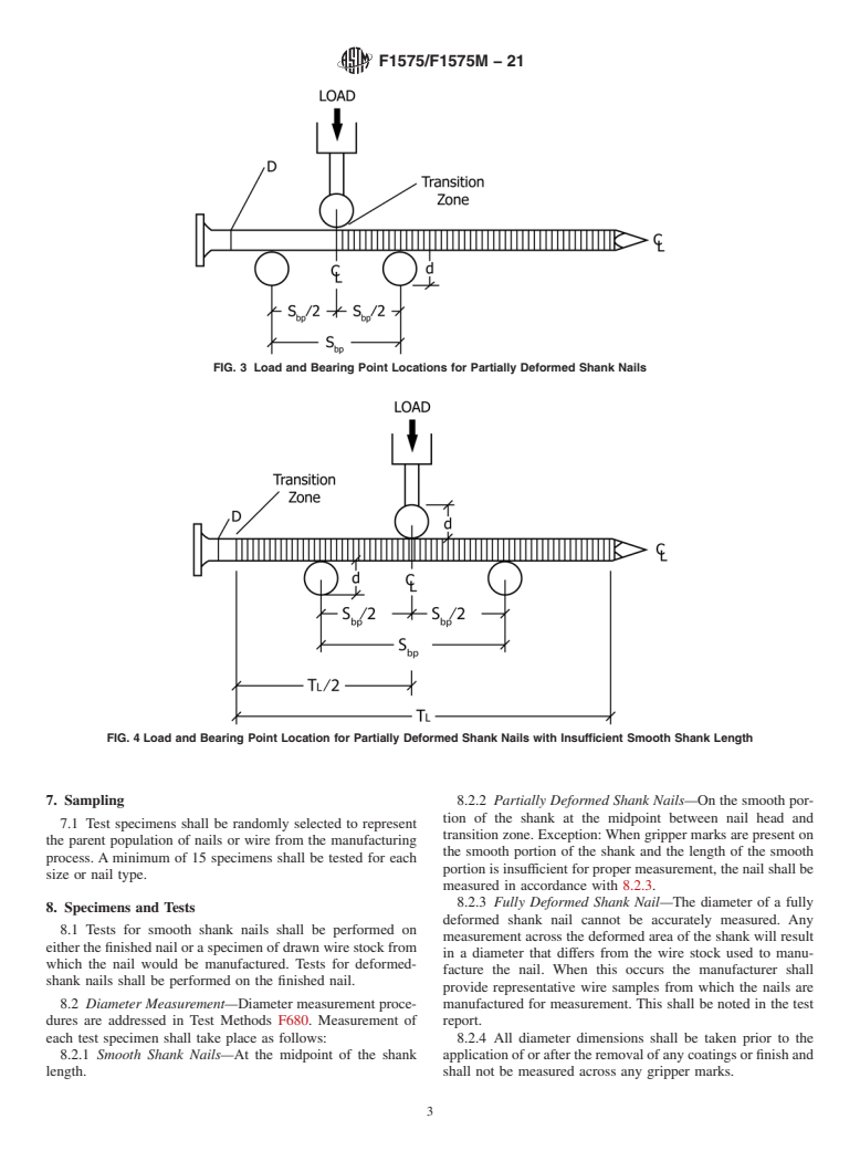 ASTM F1575/F1575M-21 - Standard Test Method for  Determining Bending Yield Moment of Nails