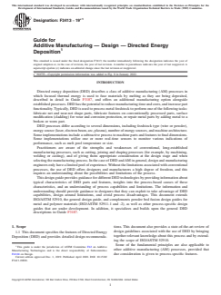 ASTM F3413-19e1 - Guide for Additive Manufacturing — Design — Directed Energy  Deposition