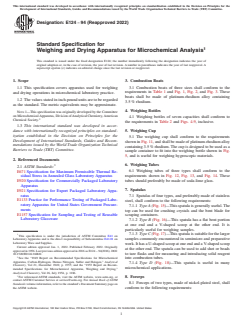 ASTM E124-94(2022) ASTM E124-94(2022) - Standard Specification for Weighing and Drying Apparatus for Microchemical Analysis - Page 1 preview