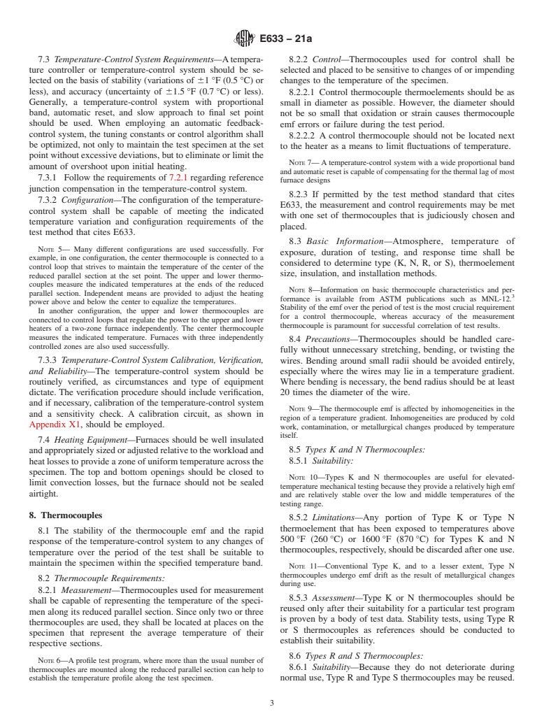 ASTM E633-21a - Standard Guide for  Use of Thermocouples in Elevated-Temperature Mechanical Testing