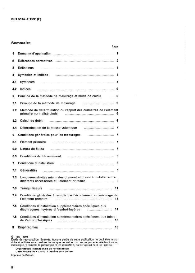 ISO 5167-1:1991 ISO 5167-1:1991 - Mesure de débit des fluides au moyen d'appareils déprimogenes - Page 2 preview