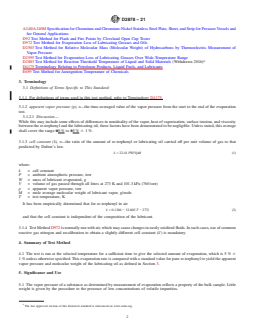 ASTM D2878-21 REDLINE ASTM D2878-21 - Standard Test Method for Estimating Apparent Vapor Pressures and Molecular Weights of Lubricating Oils - Page 2 preview