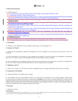 ASTM F2487-21 REDLINE ASTM F2487-21 - Standard Practice for Infiltration and Exfiltration Acceptance Testing of Installed Corrugated High Density Polyethylene and Polypropylene Pipelines - Page 2 preview