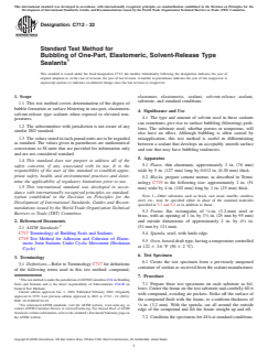 ASTM C712-22 ASTM C712-22 - Standard Test Method for Bubbling of One-Part, Elastomeric, Solvent-Release Type Sealants - Page 1 preview