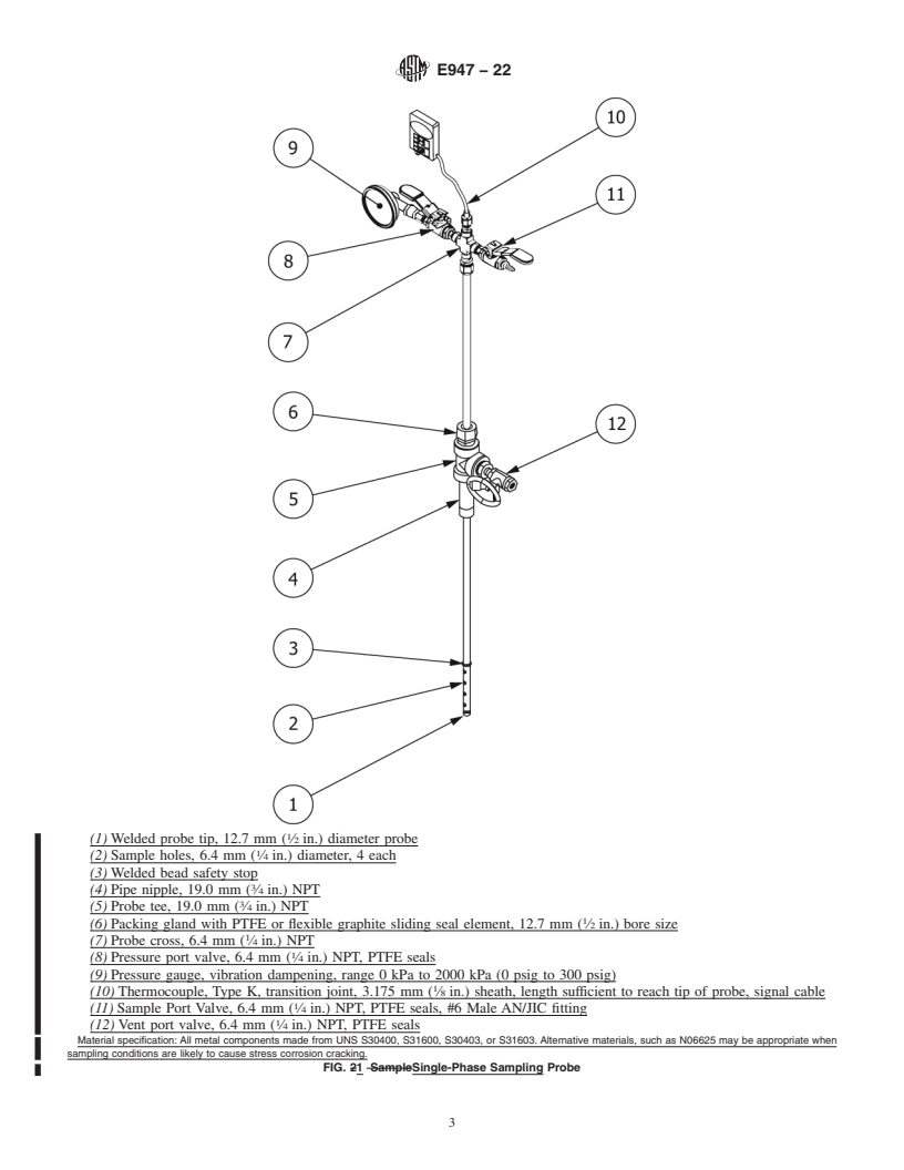 REDLINE ASTM E947-22 - Standard Specification for  Sampling Single-Phase Geothermal Liquid or Steam for Purposes  of Chemical Analysis