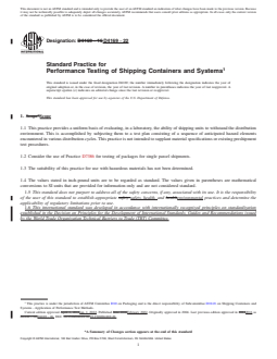REDLINE ASTM D4169-22 - Standard Practice for Performance Testing of Shipping Containers and Systems