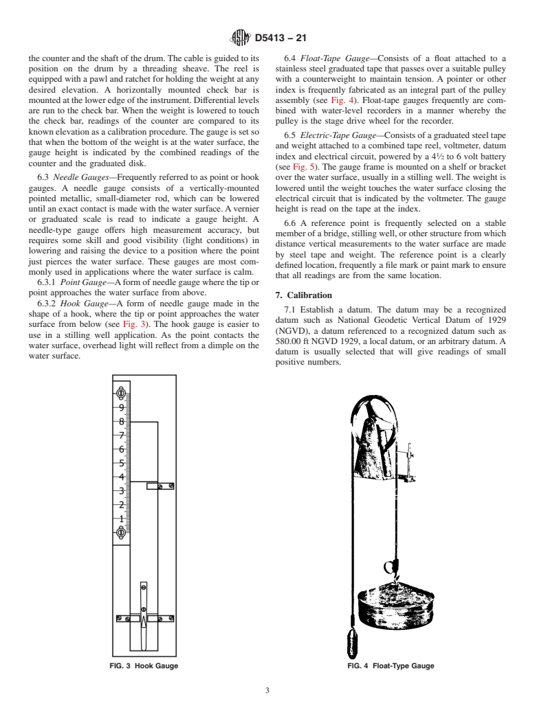 ASTM D5413-21 - Standard Test Methods for  Measurement of Water Levels in Open-Water Bodies