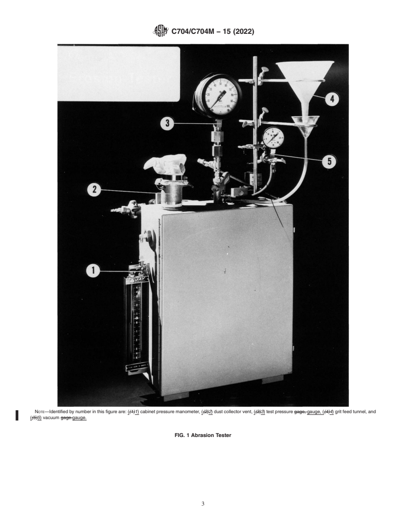 REDLINE ASTM C704/C704M-15(2022) - Standard Test Method for Abrasion Resistance of Refractory Materials at Room Temperature