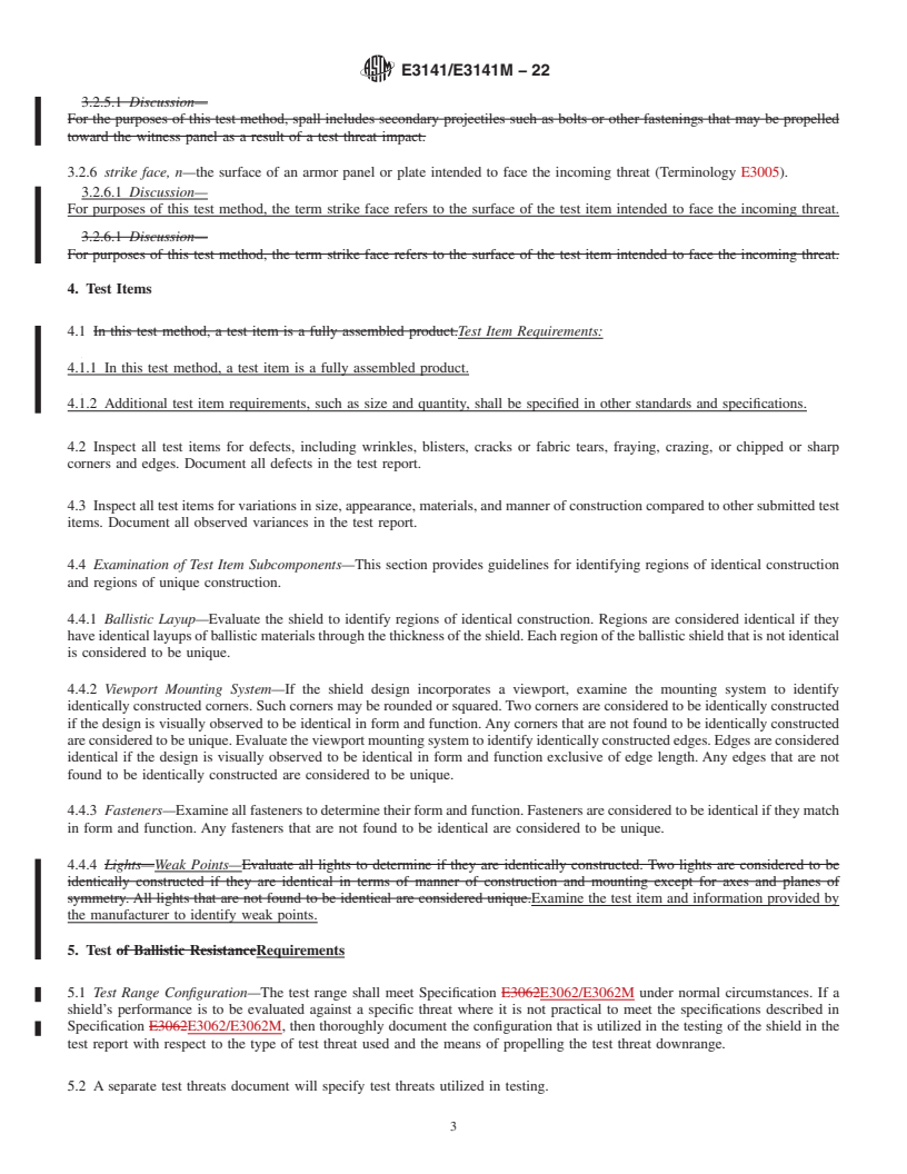 REDLINE ASTM E3141/E3141M-22 - Standard Test Method for Ballistic Resistant Shields for Law Enforcement