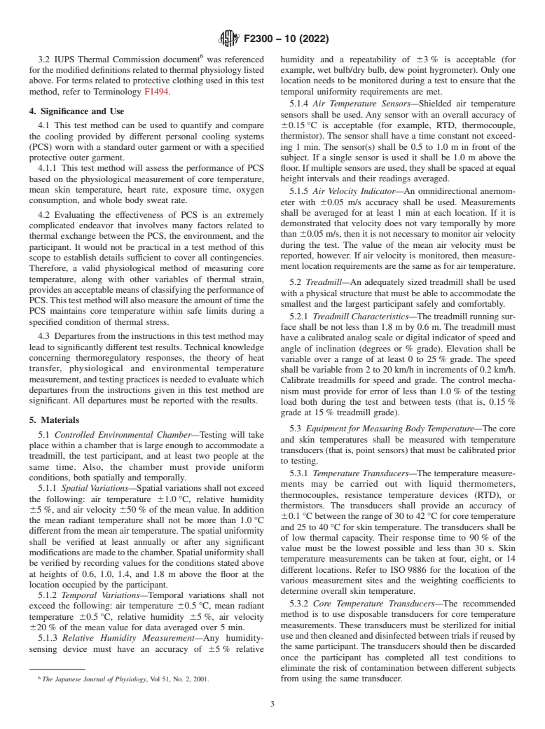 ASTM F2300-10(2022) - Standard Test Method for Measuring the Performance of Personal Cooling Systems Using  Physiological Testing