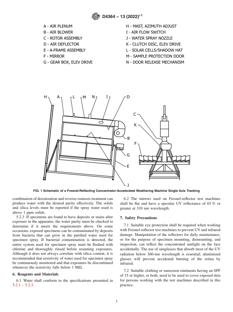 ASTM D4364-13(2022)e1 - Standard Practice for  Performing Outdoor Accelerated Weathering Tests of Plastics  Using Concentrated Sunlight