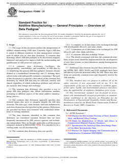 ASTM F3490-21 - Standard Practice for Additive Manufacturing — General Principles —  Overview of Data Pedigree