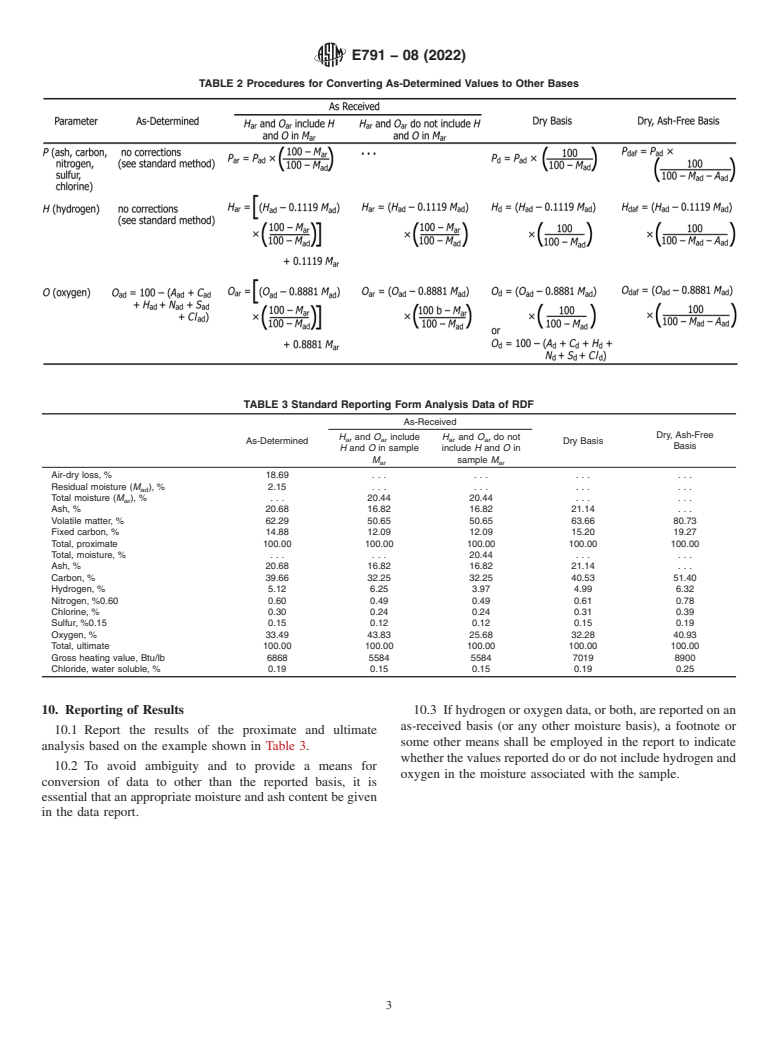 ASTM E791-08(2022) - Standard Test Method for  Calculating Refuse-Derived Fuel Analysis Data from As-Determined  to Different Bases