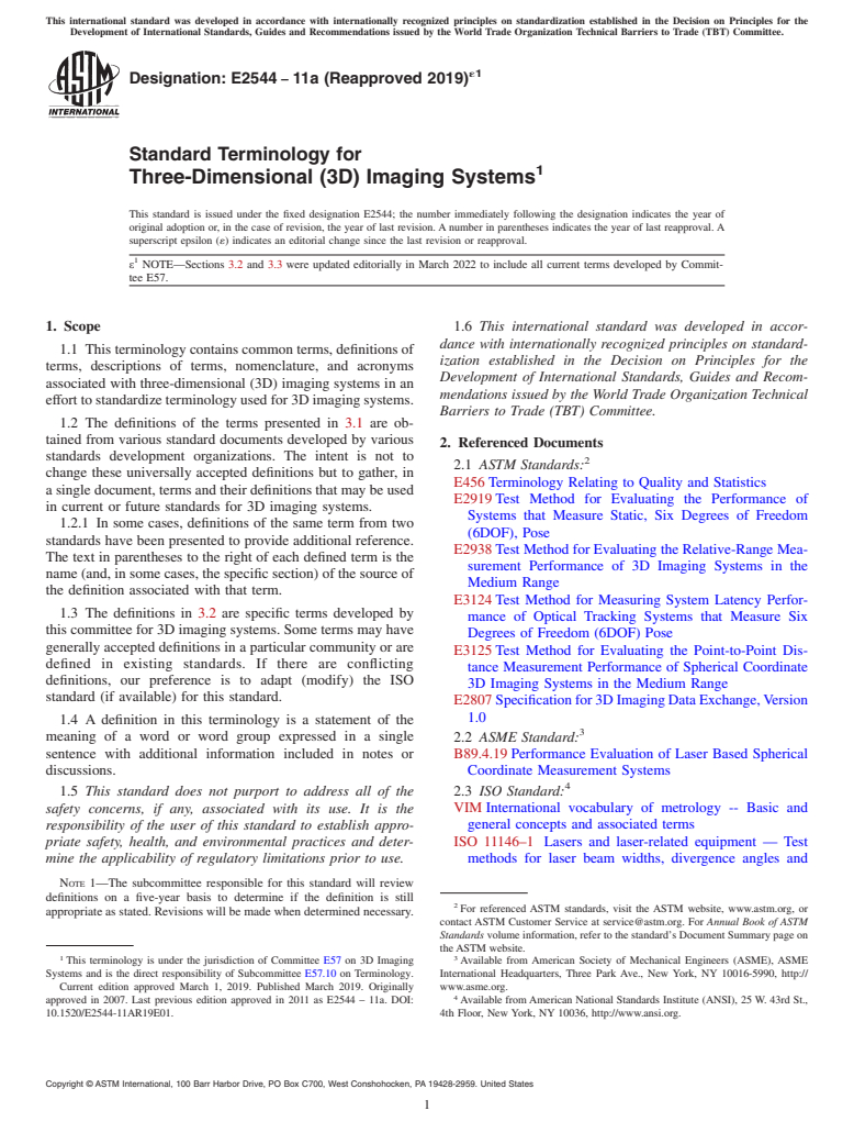 ASTM E2544-11A(2019)e1 - Standard Terminology for  Three-Dimensional (3D) Imaging Systems