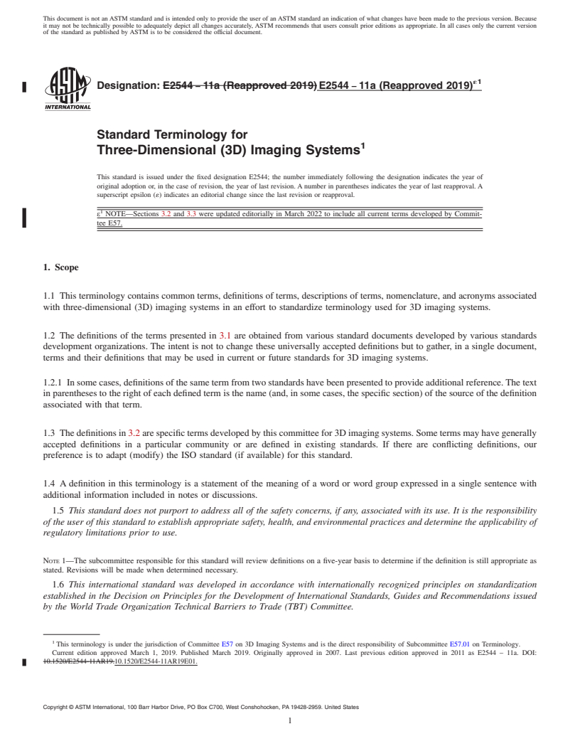 REDLINE ASTM E2544-11A(2019)e1 - Standard Terminology for  Three-Dimensional (3D) Imaging Systems