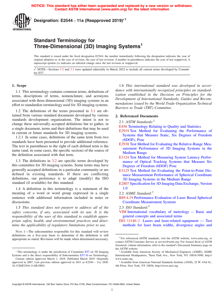 ASTM E2544-11A(2019)e1 - Standard Terminology for  Three-Dimensional (3D) Imaging Systems