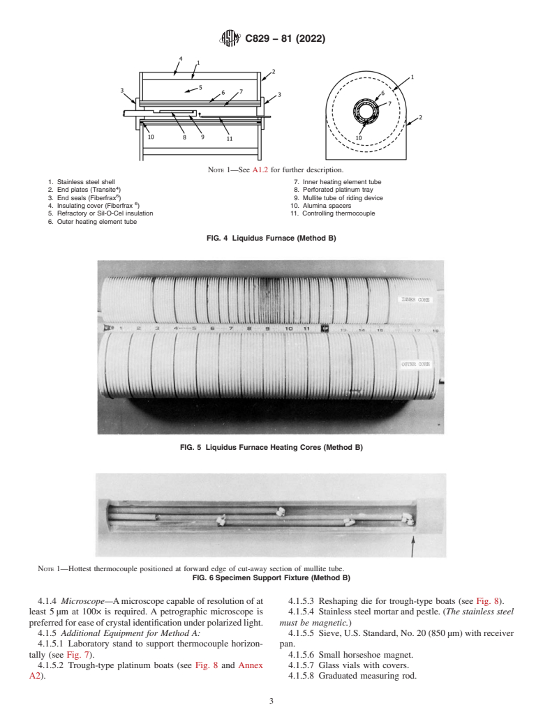 ASTM C829-81(2022) - Standard Practices for  Measurement of Liquidus Temperature of Glass by the Gradient   Furnace Method