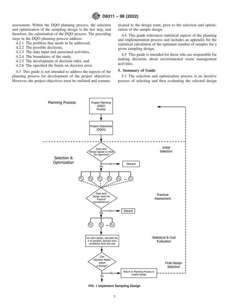 ASTM D6311-98(2022) - Standard Guide for  Generation of Environmental Data Related to Waste Management  Activities: Selection and Optimization of Sampling Design