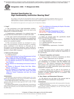 ASTM A485-17(2022) ASTM A485-17(2022) - Standard Specification for High Hardenability Antifriction Bearing Steel - Page 1 preview