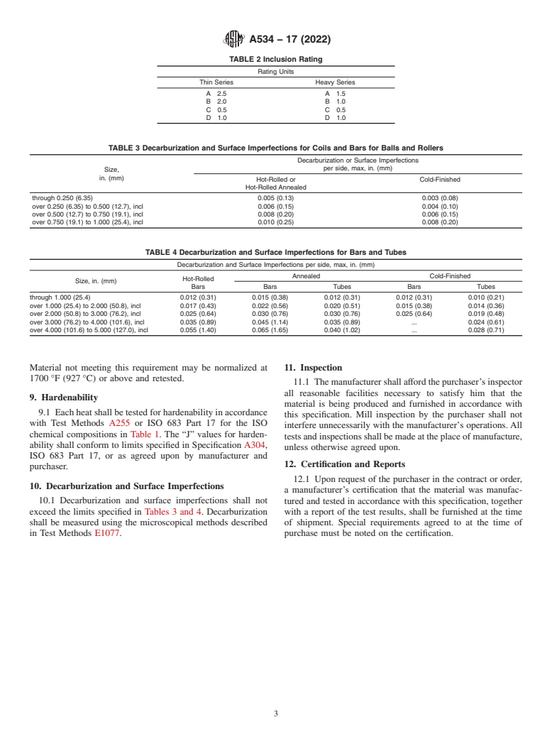 ASTM A534-17(2022) - Standard Specification for Carburizing Steels for Anti-Friction Bearings