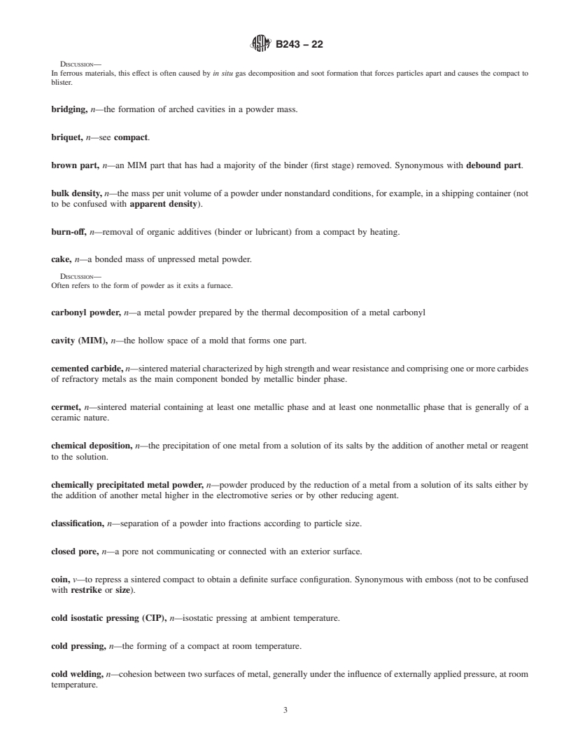 REDLINE ASTM B243-22 - Standard Terminology of  Powder Metallurgy