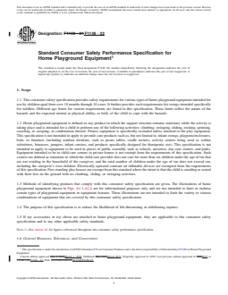 REDLINE ASTM F1148-22 - Standard Consumer Safety Performance Specification for  Home Playground Equipment