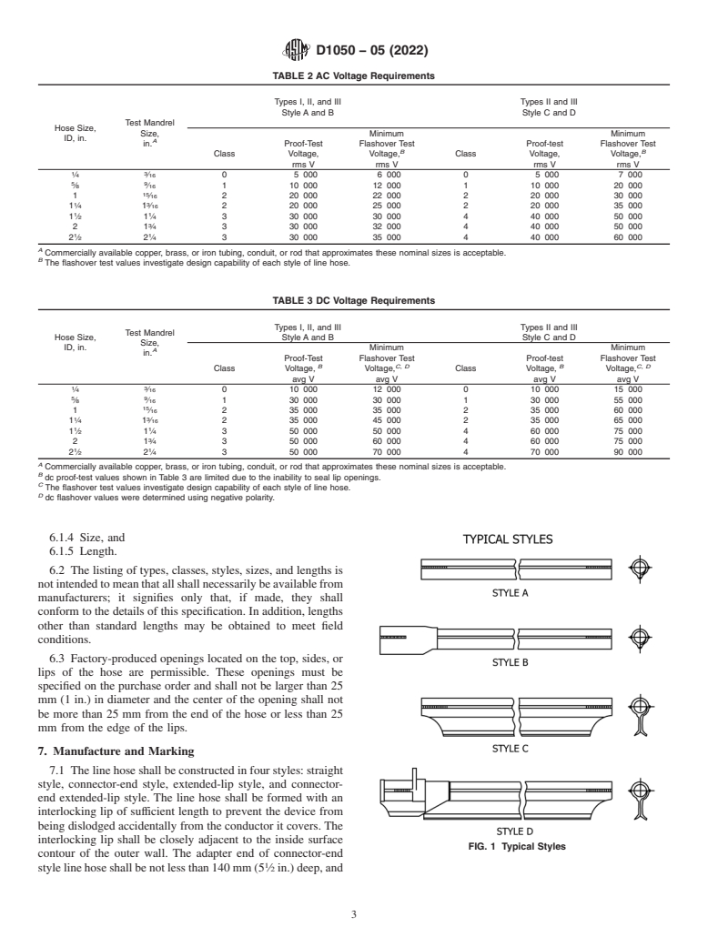 ASTM D1050-05(2022) - Standard Specification for  Rubber Insulating Line Hose