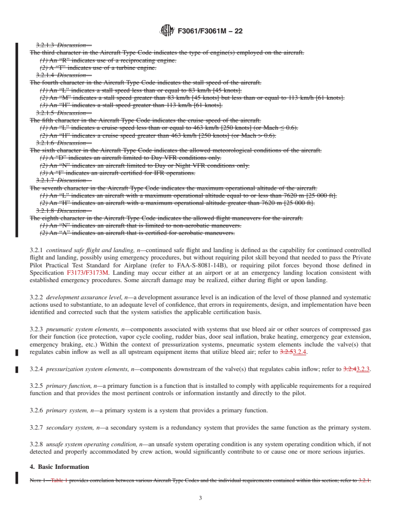 REDLINE ASTM F3061/F3061M-22 - Standard Specification for Systems and Equipment in Aircraft