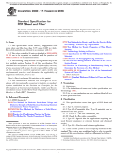 ASTM D3368-17(2022) ASTM D3368-17(2022) - Standard Specification for FEP Sheet and Film - Page 1 preview