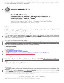 ASTM D7253-22 REDLINE ASTM D7253-22 - Standard Test Method for Polyurethane Raw Materials: Determination of Acidity as Acid Number for Polyether Polyols - Page 1 preview