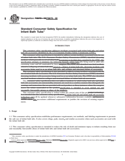 ASTM F2670-22 REDLINE ASTM F2670-22 - Standard Consumer Safety Specification for Infant Bath Tubs - Page 1 preview
