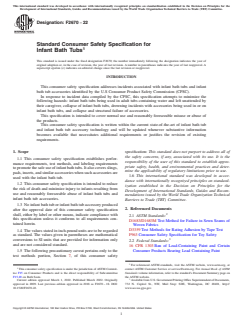 ASTM F2670-22 ASTM F2670-22 - Standard Consumer Safety Specification for Infant Bath Tubs - Page 1 preview