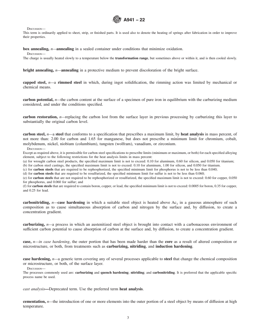 REDLINE ASTM A941-22 - Standard Terminology Relating to  Steel, Stainless Steel, Related Alloys, and Ferroalloys