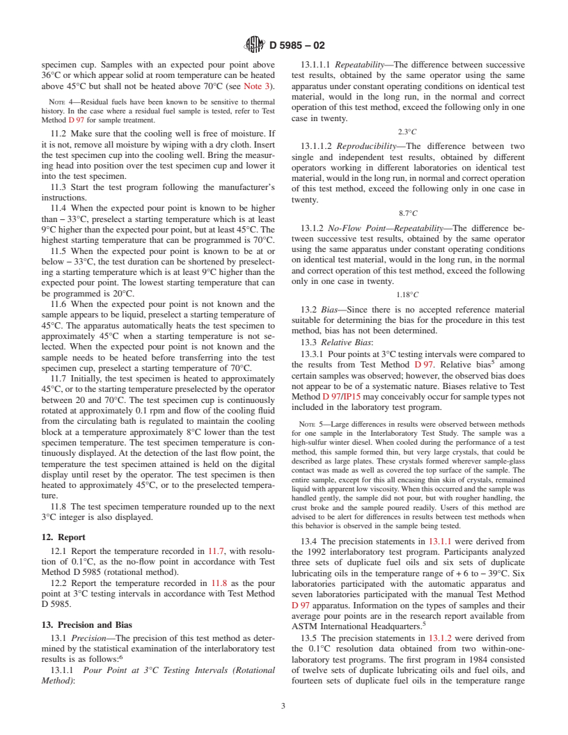 ASTM D5985-02 - Standard Test Method for Pour Point of Petroleum Products (Rotational Method)