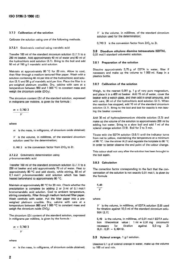 ISO 5196-2:1980 ISO 5196-2:1980 - Magnesium alloys -- Determination of thorium - Page 4 preview