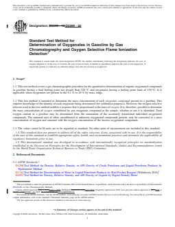 ASTM D5599-22 REDLINE ASTM D5599-22 - Standard Test Method for Determination of Oxygenates in Gasoline by Gas Chromatography and Oxygen Selective Flame Ionization Detection - Page 1 preview