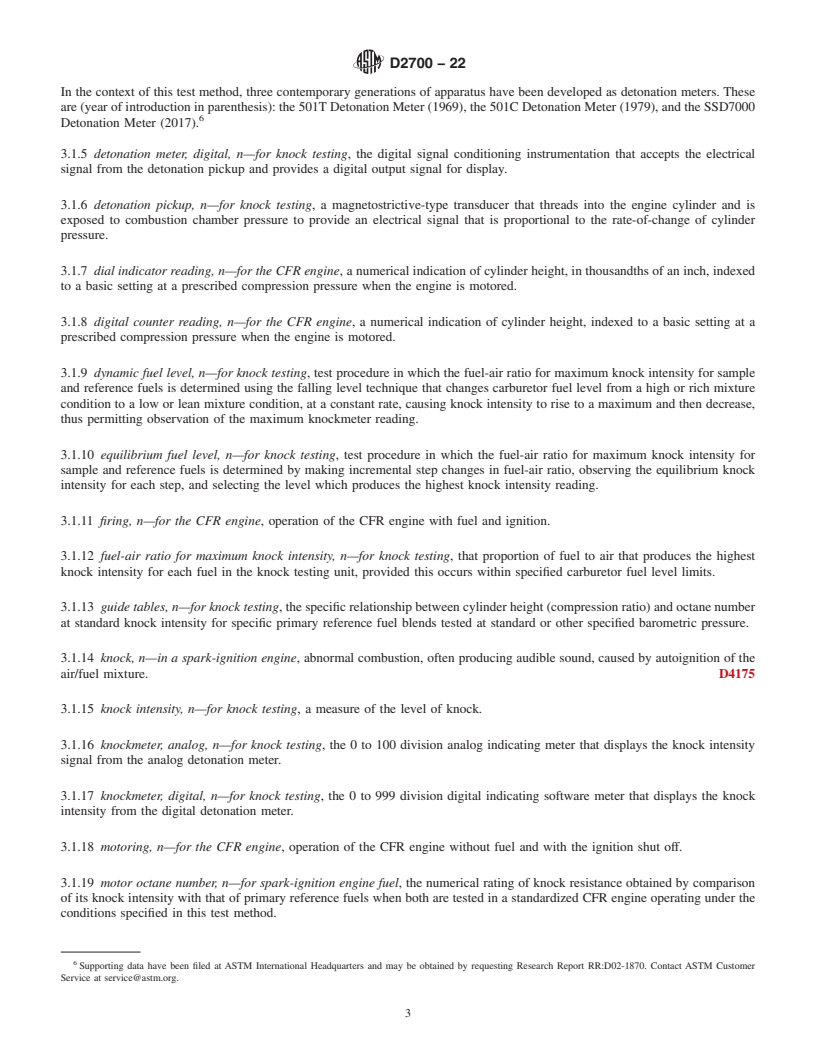 REDLINE ASTM D2700-22 - Standard Test Method for Motor Octane Number of Spark-Ignition Engine Fuel