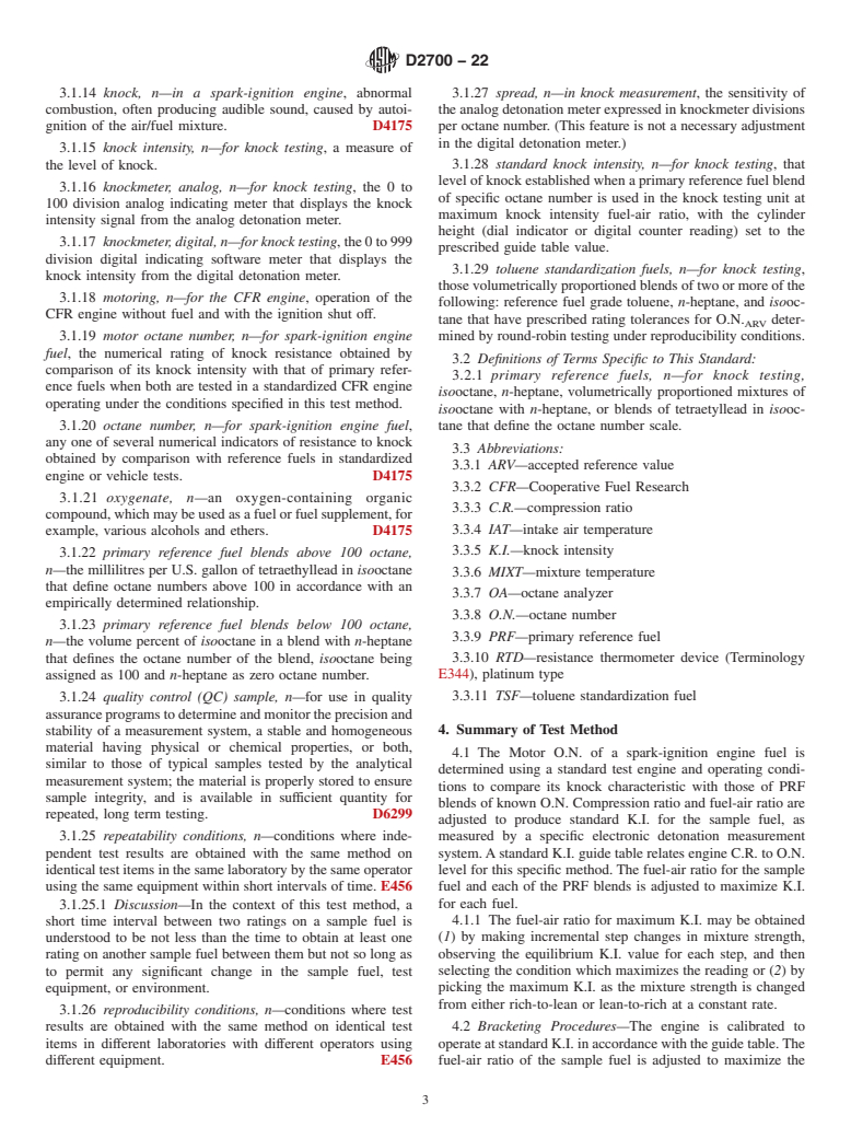 ASTM D2700-22 - Standard Test Method for Motor Octane Number of Spark-Ignition Engine Fuel